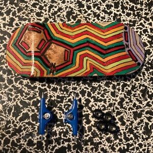 Colorful Fingerboard with Blue Trucks